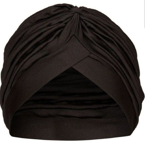 🌟💞 HOST PICK 💞 🌟 Large Black Ribbed Turban - Picture 4 of 6